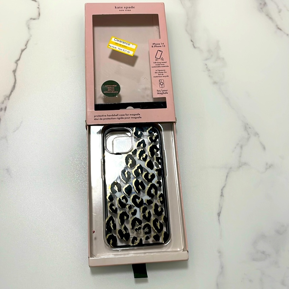 Kate spade leopard black and gold case